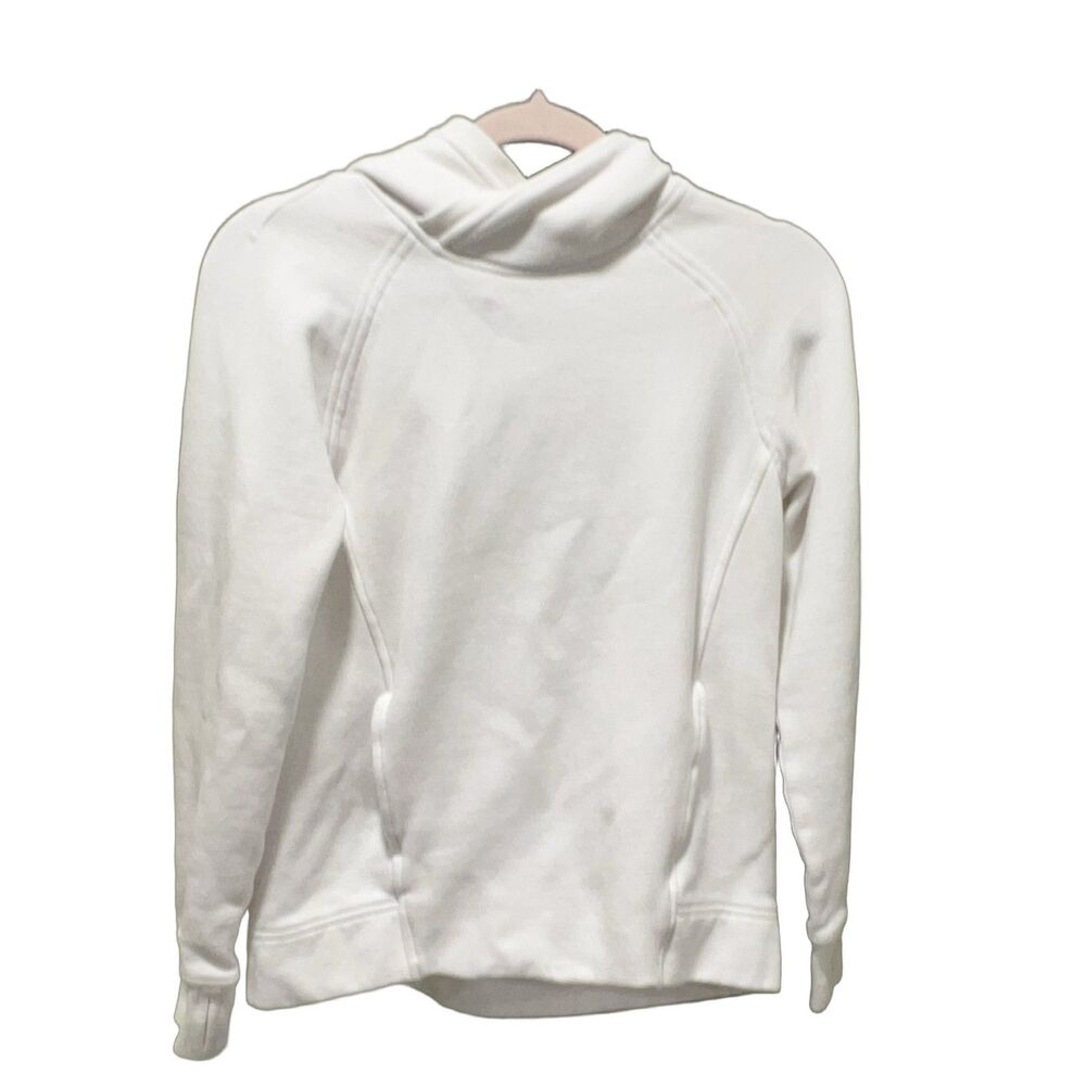 Lululemon Hoodie Women's Size 4 White Pullover Long Sleeve Logo Pockets
